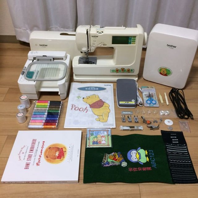 ブラザーミシン P5500(EM143)+刺しゅう機+カード2枚【整備済】