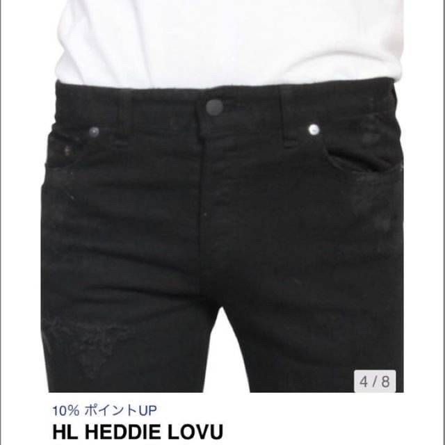 新品同様☆HL☆ブラックダメージジーンズ☆25