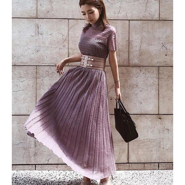 eimy istoire ランダムプリーツラメニットスカート