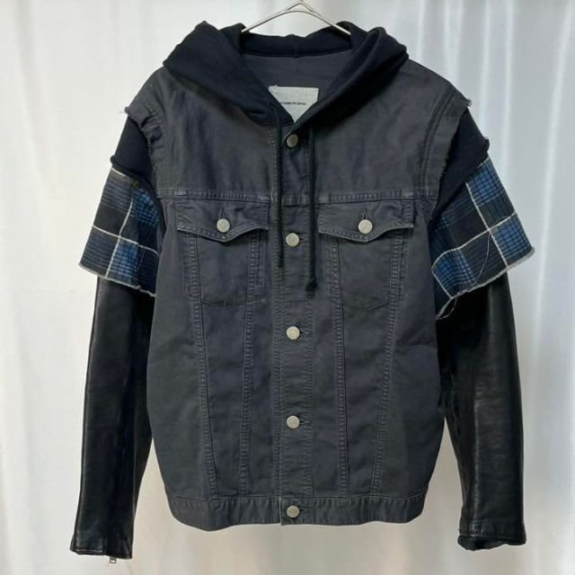 12ss UNDERCOVERISM 袖レザー フェイクレイヤードジャケット