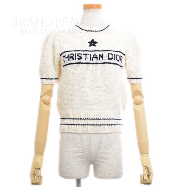 ディオール ニット セーター ショートスリーブ 半袖 ウール/カシミヤ ホワイト