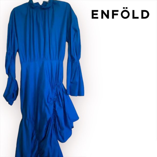 【極美品】蒼井優さん着 エンフォルド ENFOLD ロングワンピース ブルー38