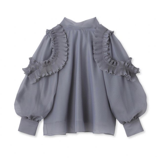 Sustainableプリーツオーガンジースルーブラウス