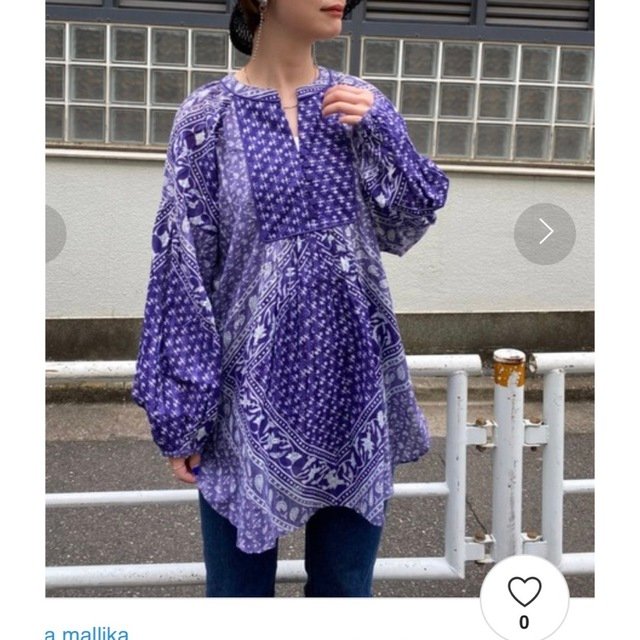 【Sara mallika/サラマリカ】コットンブロックパターンチュニック