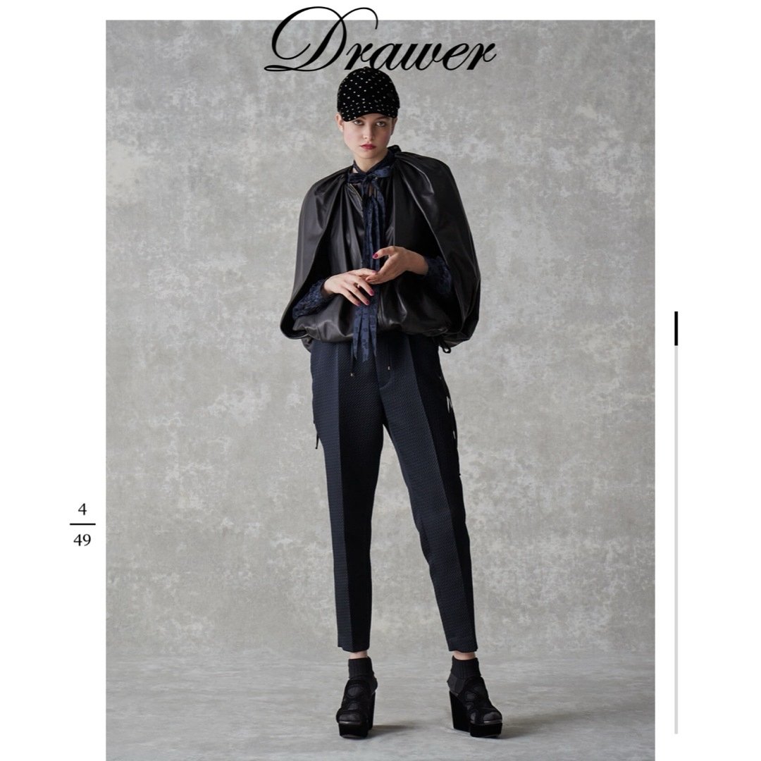 ドゥロワー  2022 FALL1 ジャカードリボンブラウス38サイズ