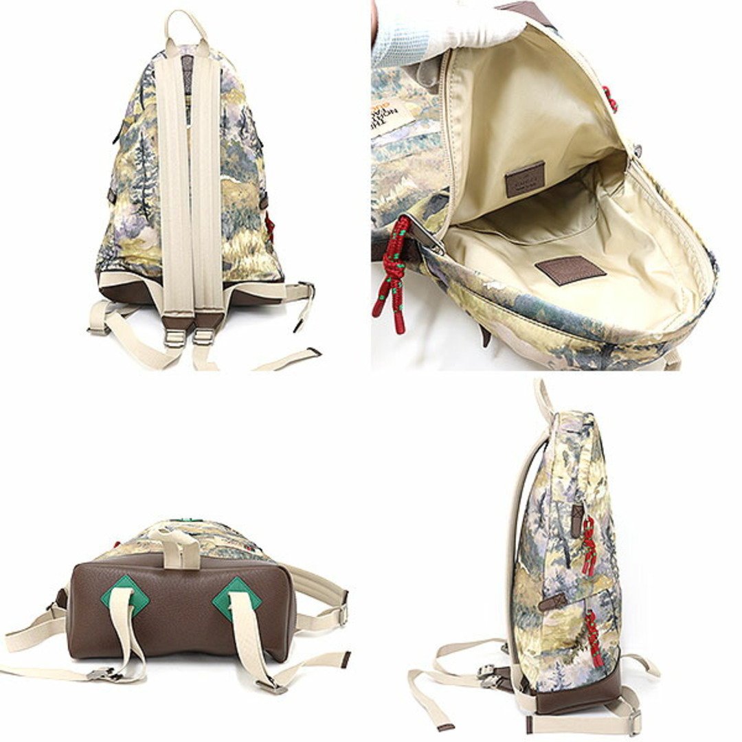 グッチ THE NORTH FACE X GUCCI ミディアム バックパック ベージュ系 森林 650288【中古】