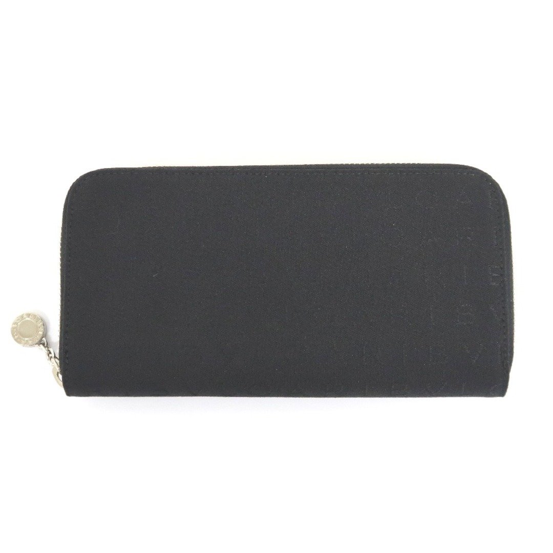 ブルガリ 長財布 ラウンド ロゴマニア ブラック キャンバス×レザー BVLGARI IT44401 中古