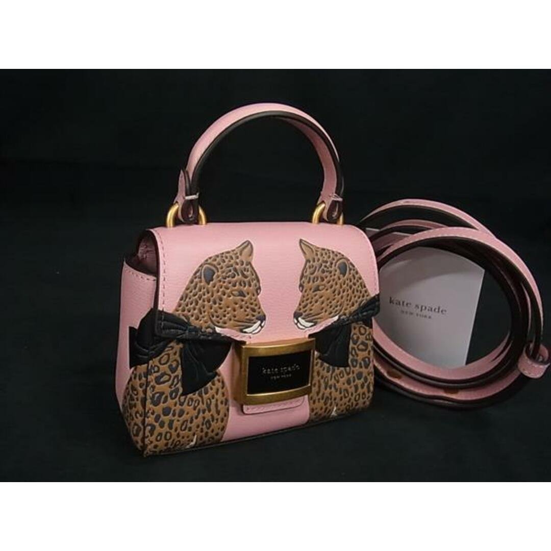 ■新品同様■ kate spade ケイトスペード K8882 ルーシー レオパード ケイティ レザー 2WAY ハンドバッグ ショルダー ピンク系 FF2789