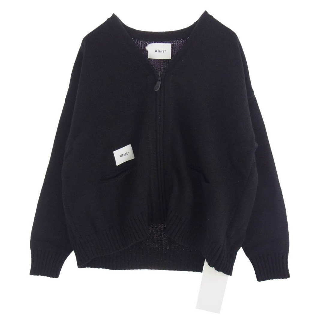 WTAPS ダブルタップス 21AW 212MADT-KNM01 PALMER SWEATER POLY ジップ ニット カーディガン ブラック系 SIZE X03【新古品】【未使用】【中古】