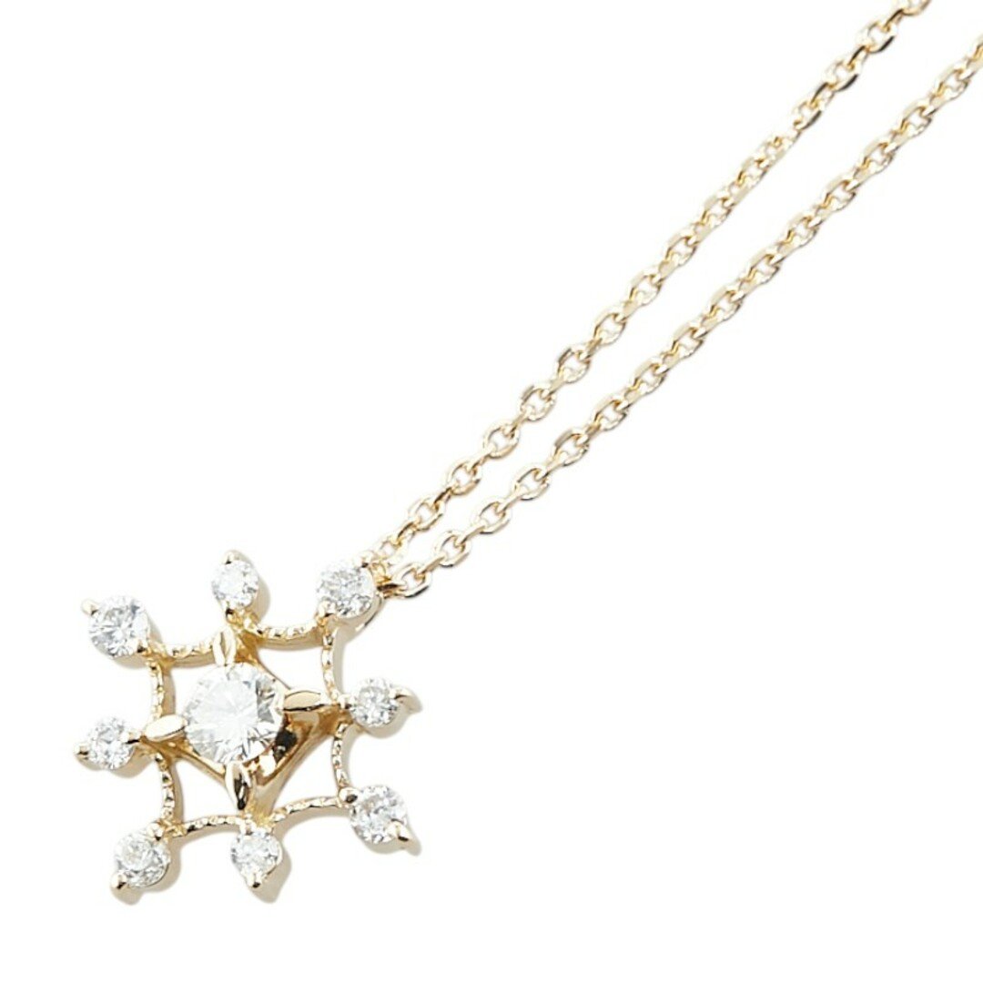 美品 K18YG イエローゴールド ペンダントネックレス ダイヤ 0.20ct 【1-0202995】