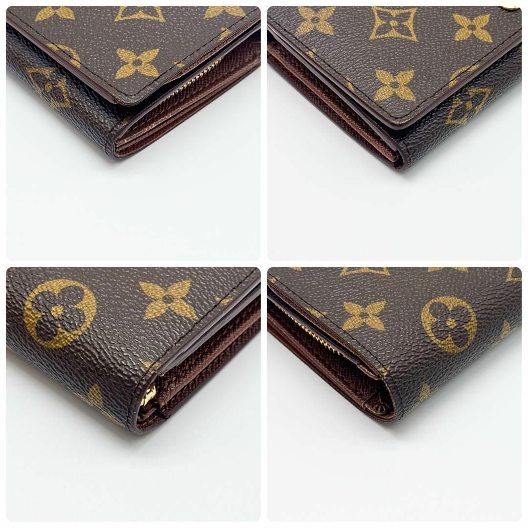 ルイヴィトン モノグラム ポルトフォイユ トレゾール 二つ折り財布 ブラウン