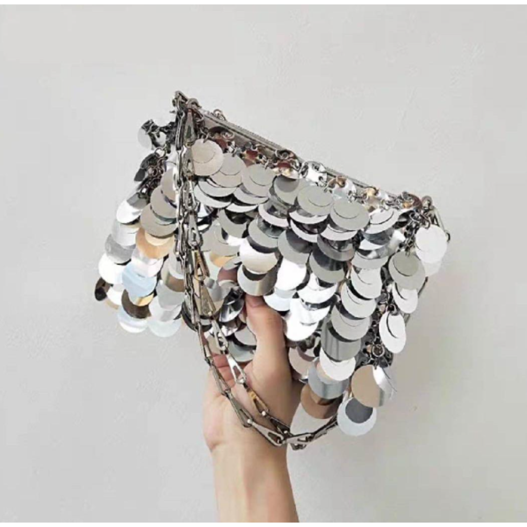 Paco Rabanne ミニショルダーバッグ　シルバー メタリック