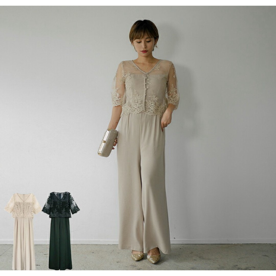 マイシャウティー napoli lace pants dress