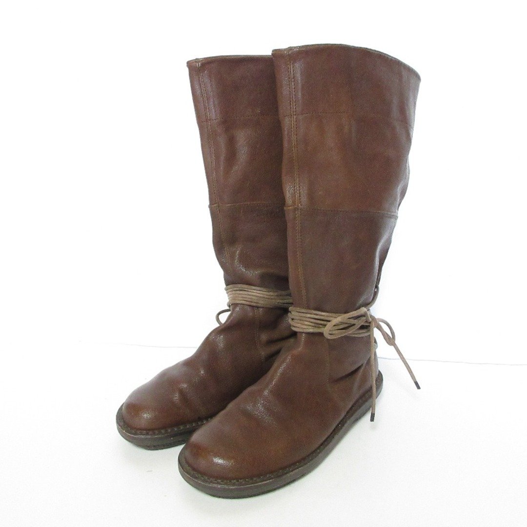 良品 trippen トリッペン MEXICO レザー ロングブーツ サイズ38 24cm相当 ブラウン レディース 古着 中古 USED