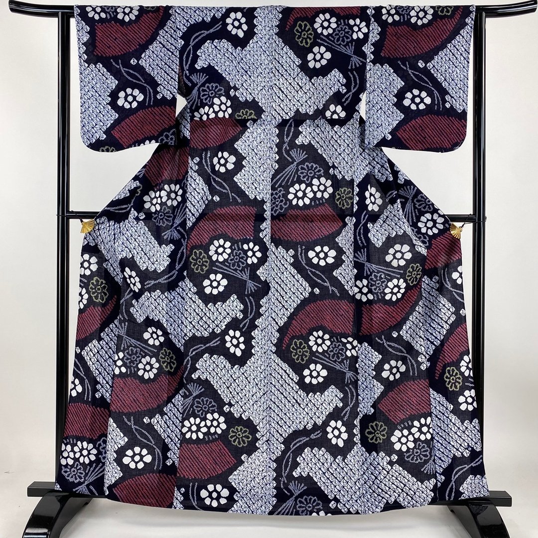 浴衣 身丈162cm 裄丈62.5cm 綿 名品 【中古】