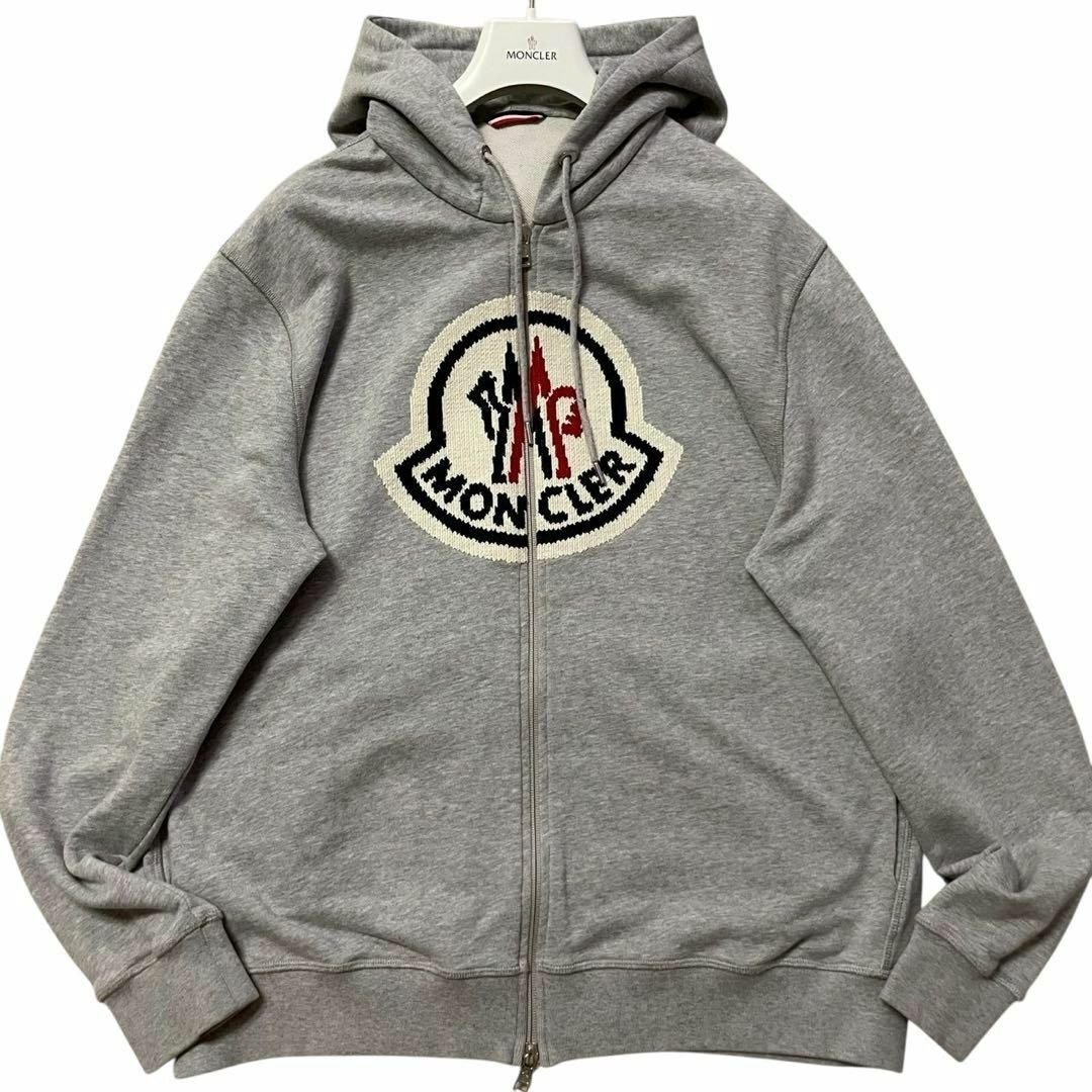 美品 MONCLER GENIUS ビッグロゴ ジップパーカー フーディ XXL