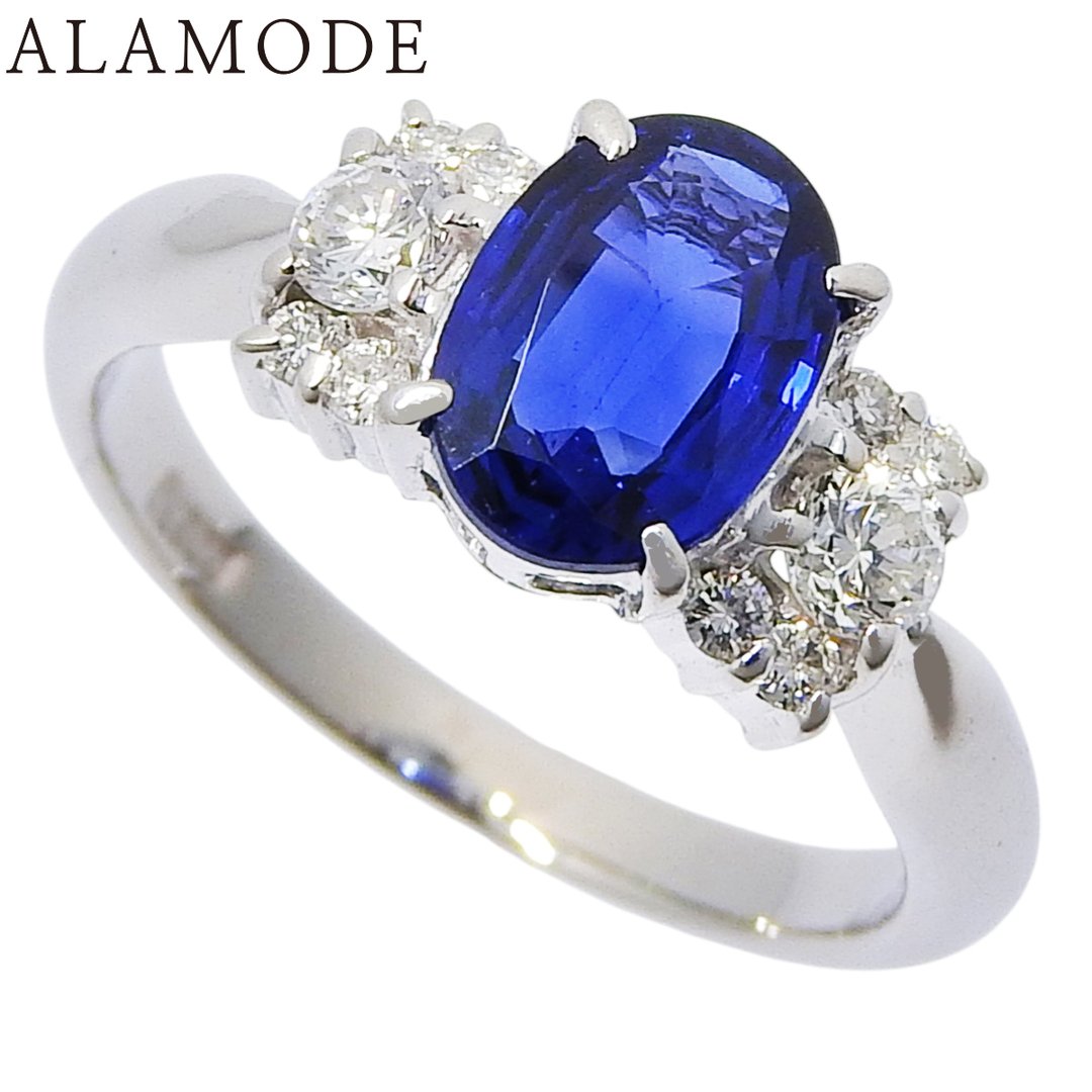 S1.19/D0.29 サファイア ダイヤモンド リング Pt900プラチナ リング・指輪 アクセサリー ジュエリー 11(51)号 シルバー銀 ブルー青 レディース 40802140901【中古】【アラモード】