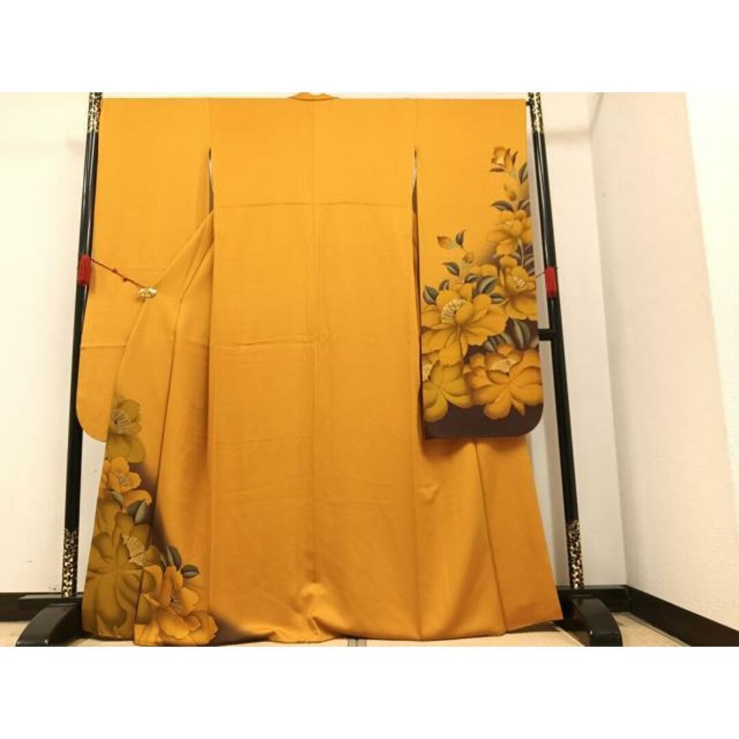 平和屋着物●豪華振袖　草花文　暈し染め　金糸　金彩　鈴乃屋扱い　正絹　逸品　AAAZ0530ph