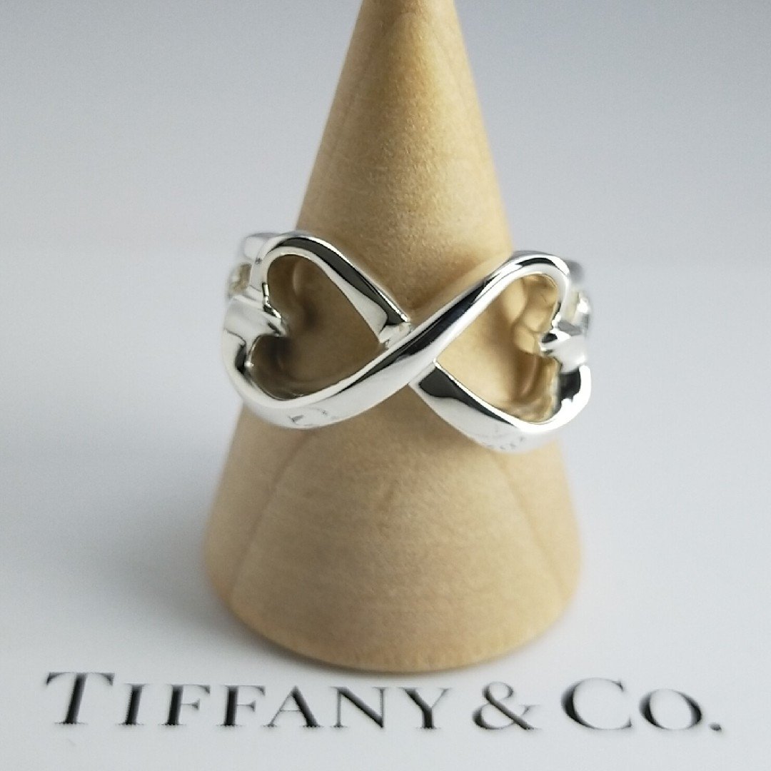 【ティファニー】ダブル　ラビングハート　リング　１４号