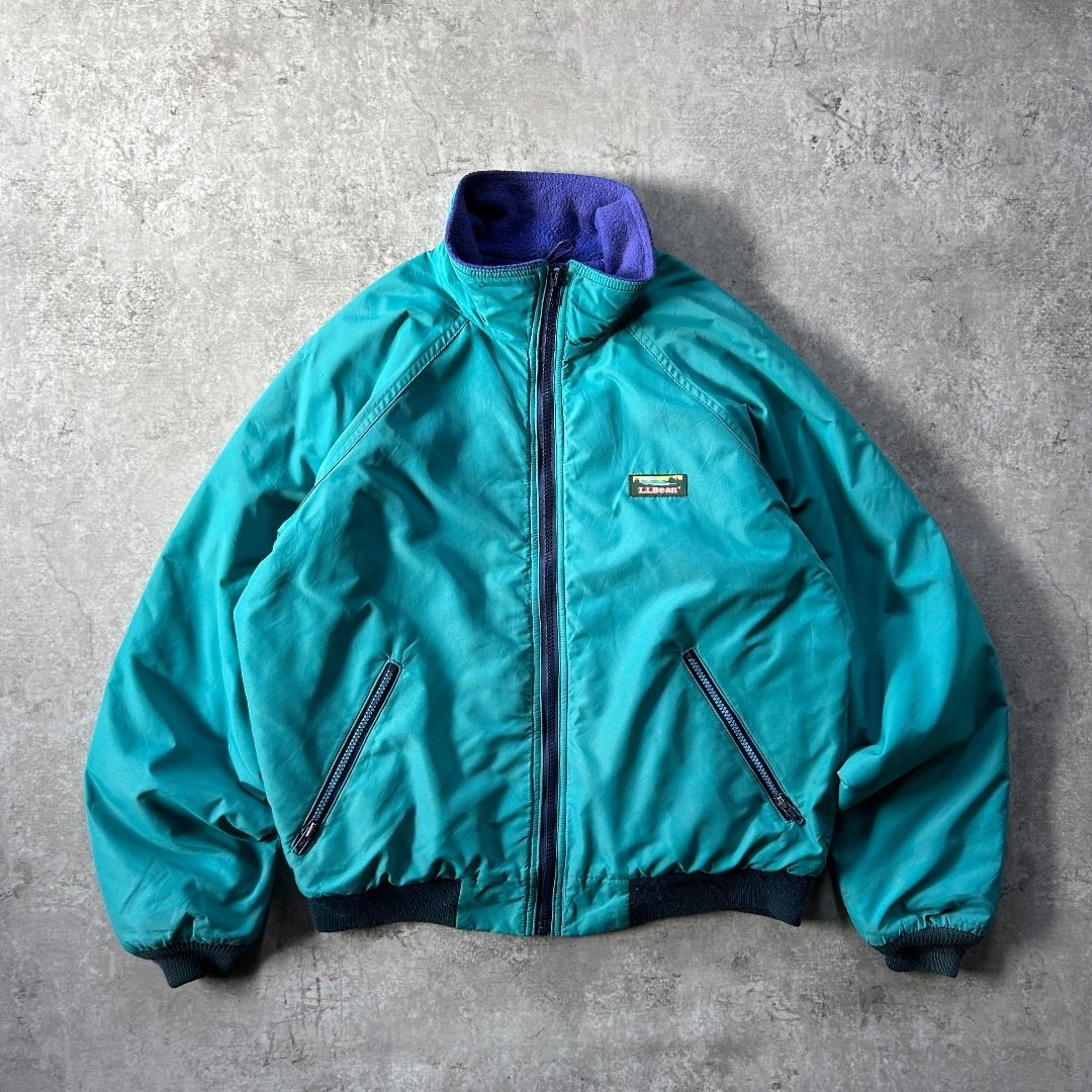 80s エルエルビーン ウォームアップジャケット USA製 M ターコイズ