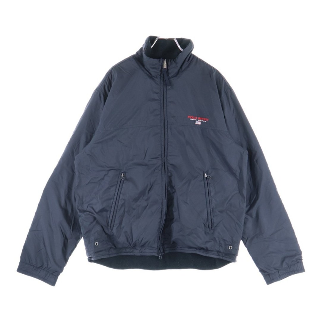 POLO SPORT RALPH LAUREN ポロスポーツラルフローレン 刺繍ロゴ ジップアップ リバーシブル ナイロンブルゾン ブラック