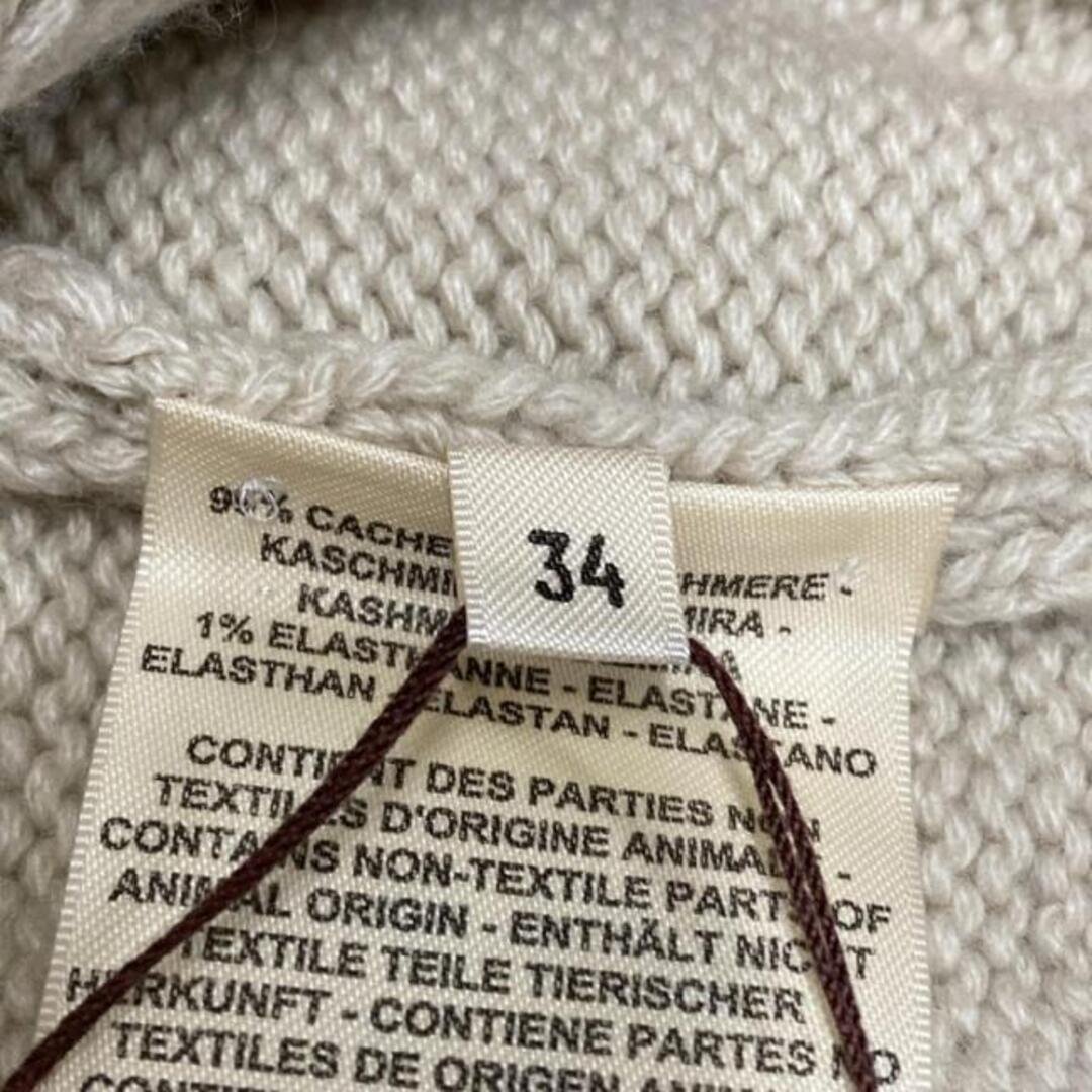 HERMES(エルメス) 長袖セーター サイズ34 S レディース美品  - H5H2649DD ベージュナチュラル(ベージュ) カシミヤ/タートルネック/2025AW カシミヤ