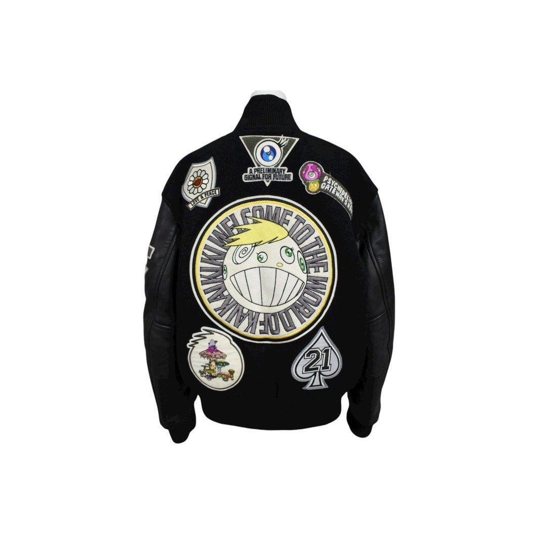 極美品 ISSEY MIYAKE イッセイミヤケ × 村上隆 02SS KAI kAI KI KI Varsity Jacket カイカイキキ スタジャン ME01-FC619 サイズM 中古 4b008992