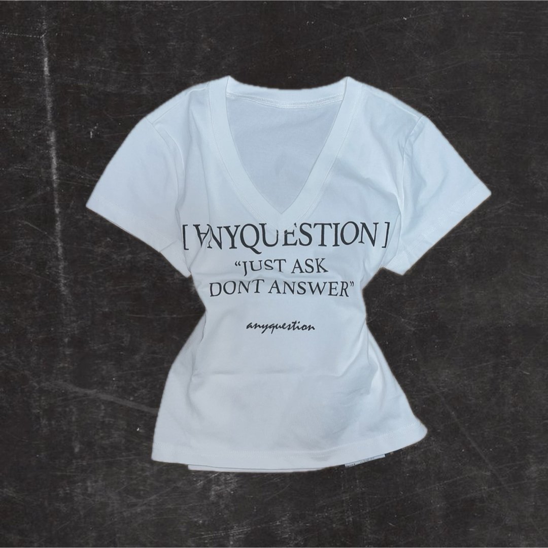 新品　d.i.a 系　Vネック　半袖Tシャツ　グランジ　平成ギャル　ホワイト