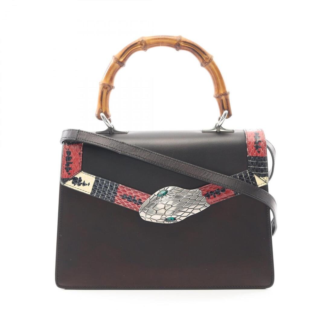 グッチ GUCCI リリス バンブー コーラルスネーク ハンドバッグ バッグ レザー エキゾチックレザー レディース ブラック系 / マルチカラー 453751 【中古】