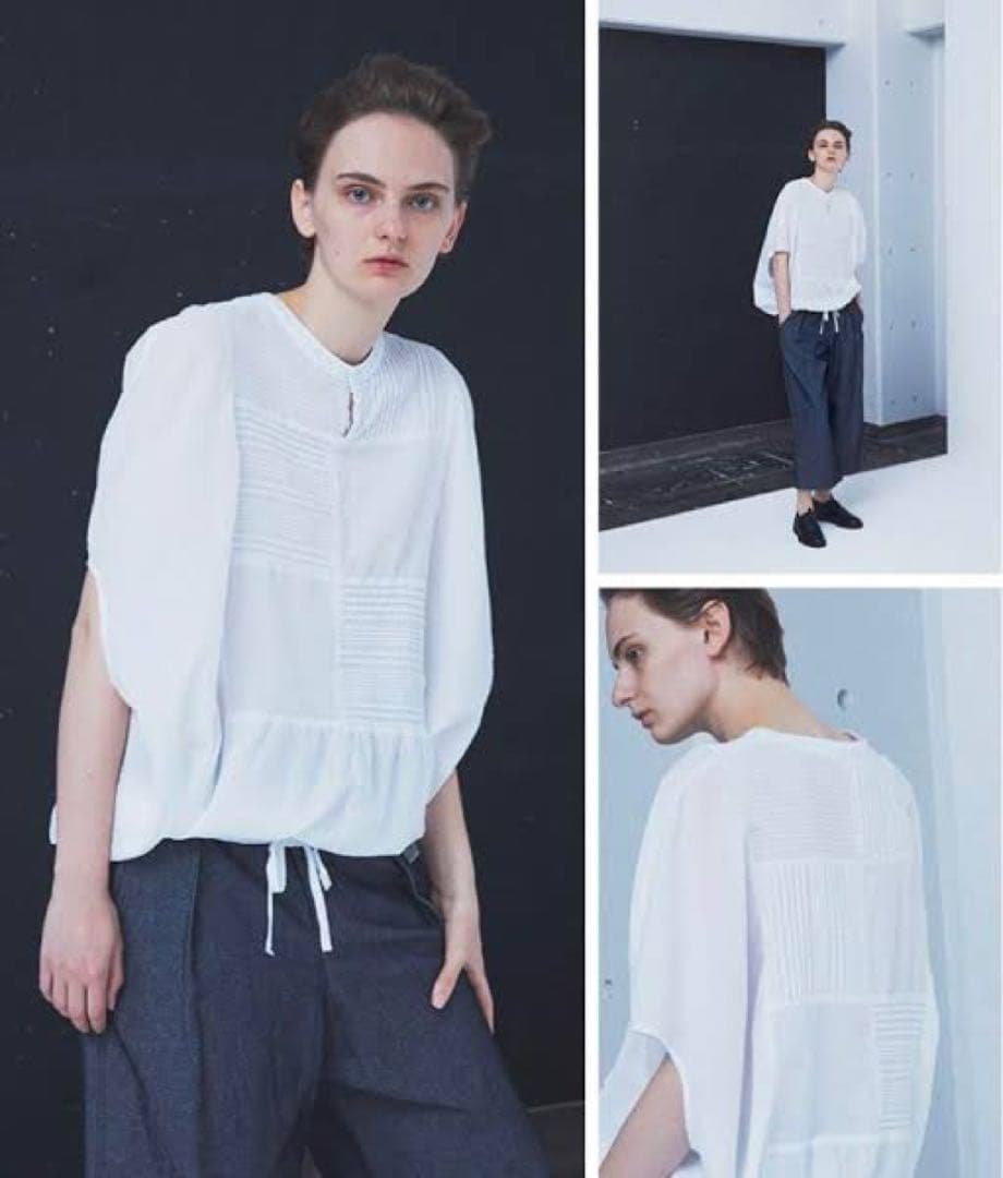 Plantation プランテーション  シェイクコットンブラウス ピンタック