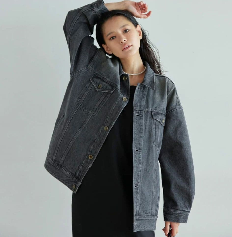 searoomlynn LOOSE シルエットデニムGジャン ウォッシュグレー