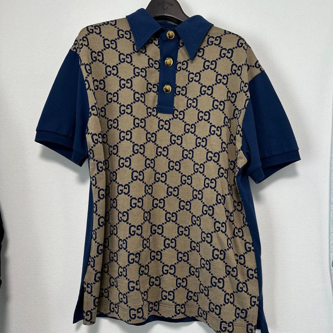 マキシGGシルクコットンポロシャツ